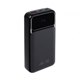 Hordozható akkumulátor, beépített kábellel, 20000mAh, RIVACASE "VA2221", fekete